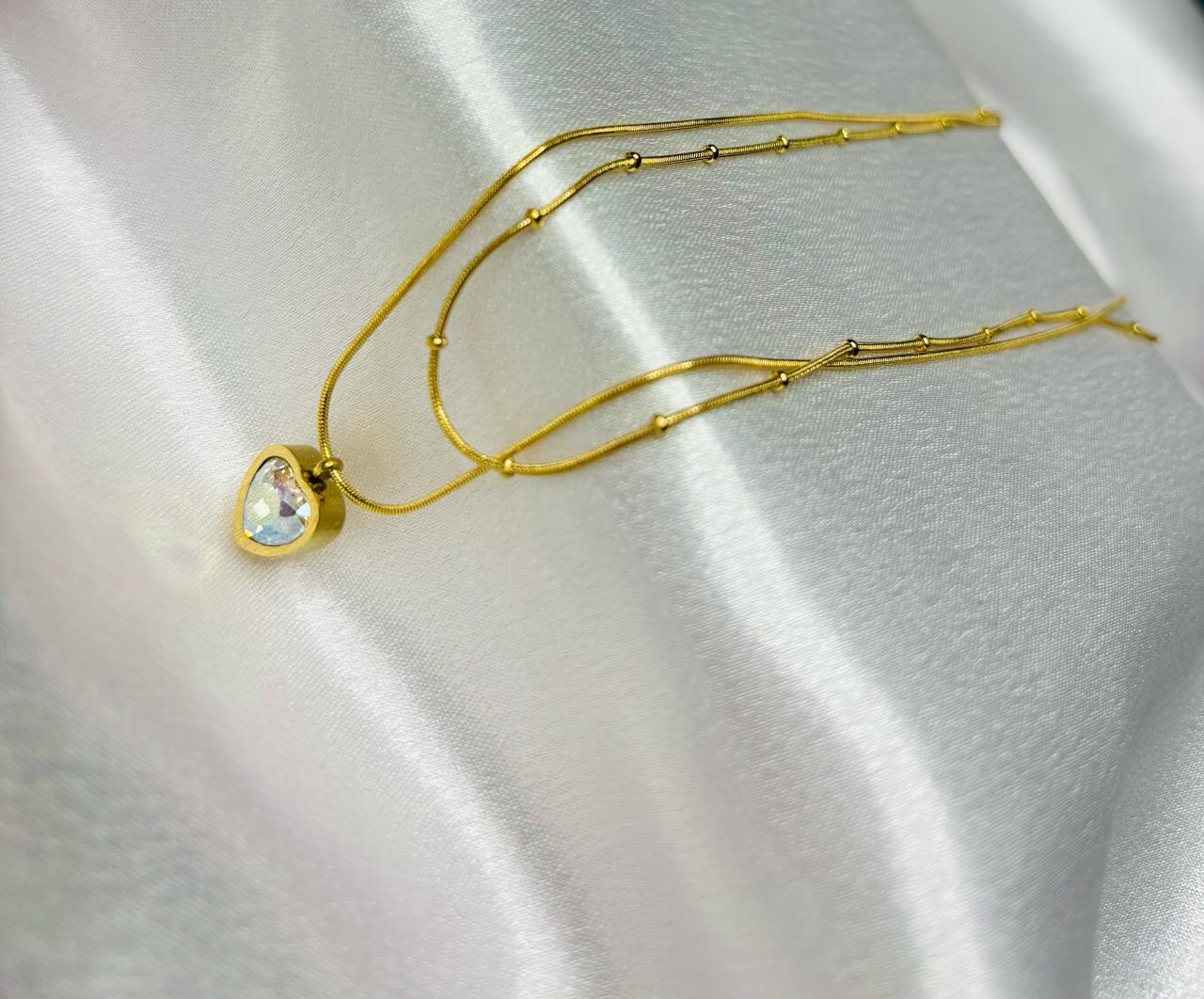 Golden Heart Shine Necklace